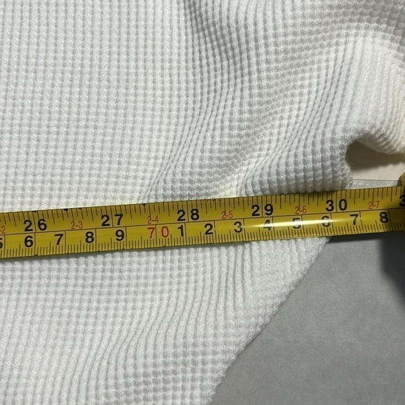 Current/Elliott White Waffle Knit Boat Neck Long Sleeve T Shirt 2 - Picture 8 of 10